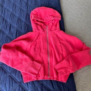 last day! lululemon cropped scuba hoodie size 8 lipgloss pink